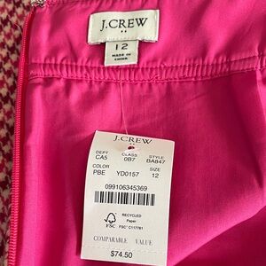 J. Crew Pink Houndstooth wool blend Mini Skirt